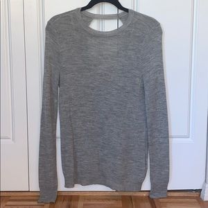 Gray Zara Open Back Sweater